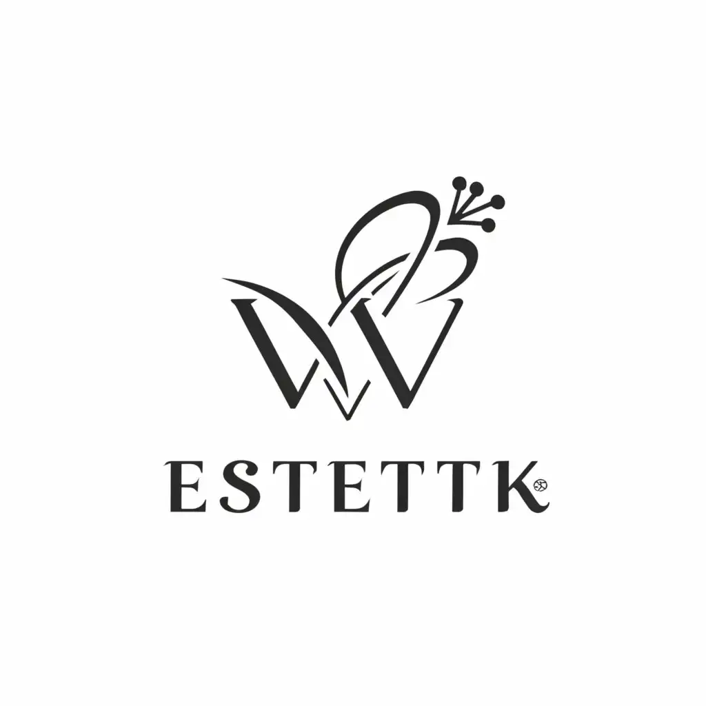 a logo design,with the text "MV Estetik", main symbol:MV typography, marguerite flover, botox,Moderate,be used in Beauty Spa industry,clear background
