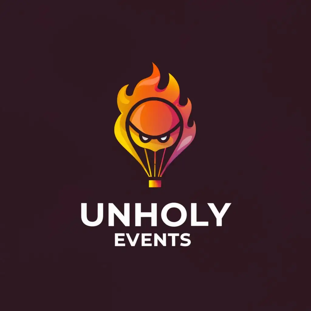 LOGO-Design-for-Unholy-Events-Sinister-Balloons-Fiery-Party-and-Mysterious-Presents