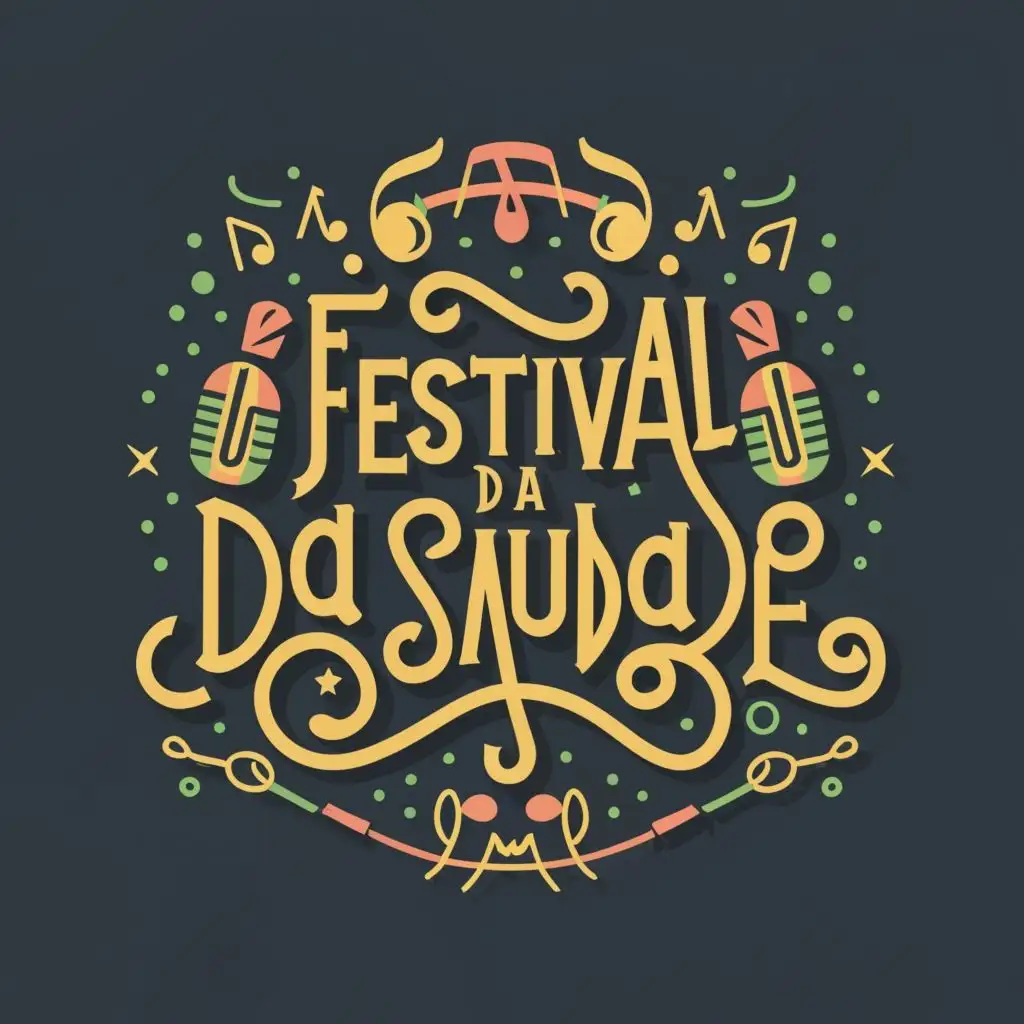 LOGO-Design-for-Festival-da-Saudade-Vibrant-Music-Theme-with-Expressive-Typography