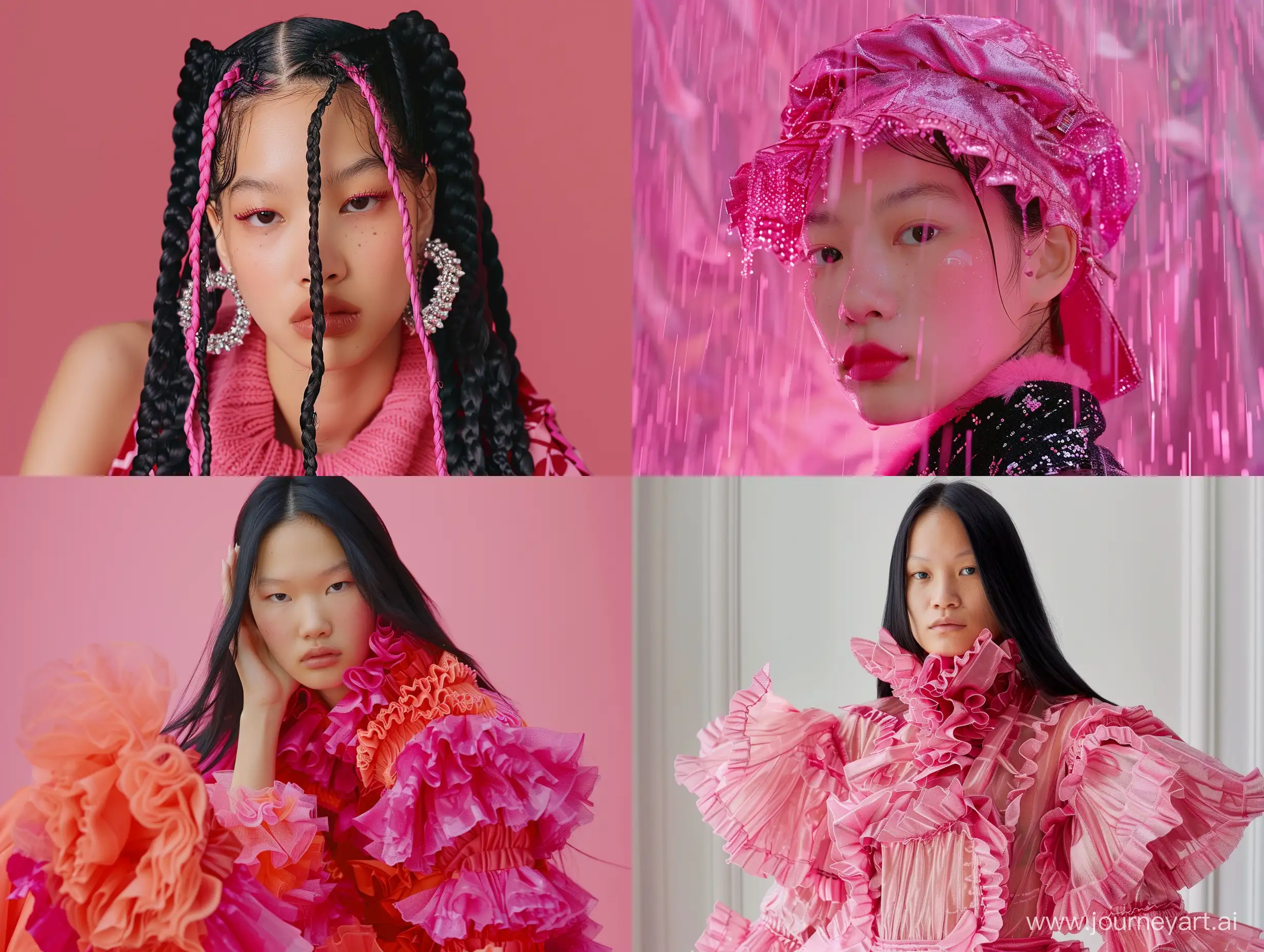 asian model for balenciaga. creative campaign. in the style of jennie black pink,  emotion. --v 6