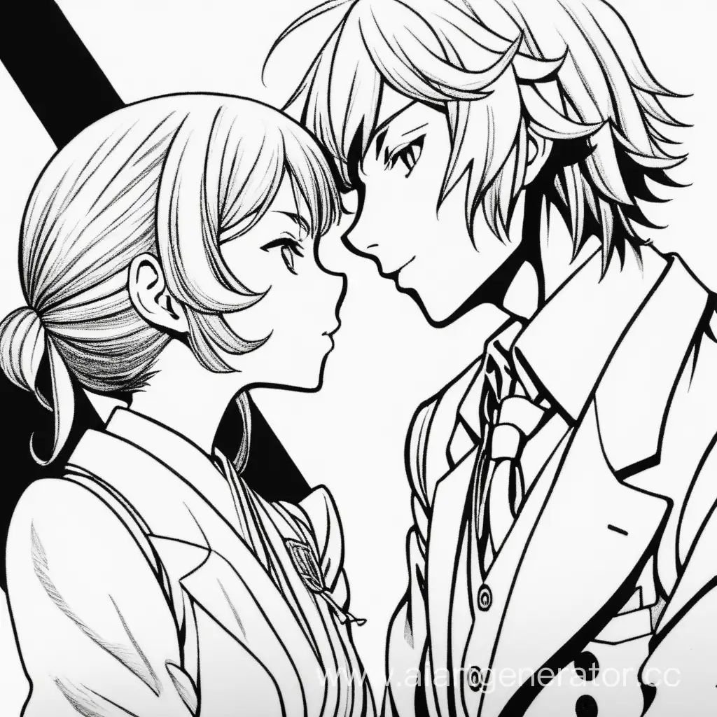 Sakunosuke-Oda-and-Yosano-Akiko-Embrace-Bungou-Stray-Dogs-Manga-Art