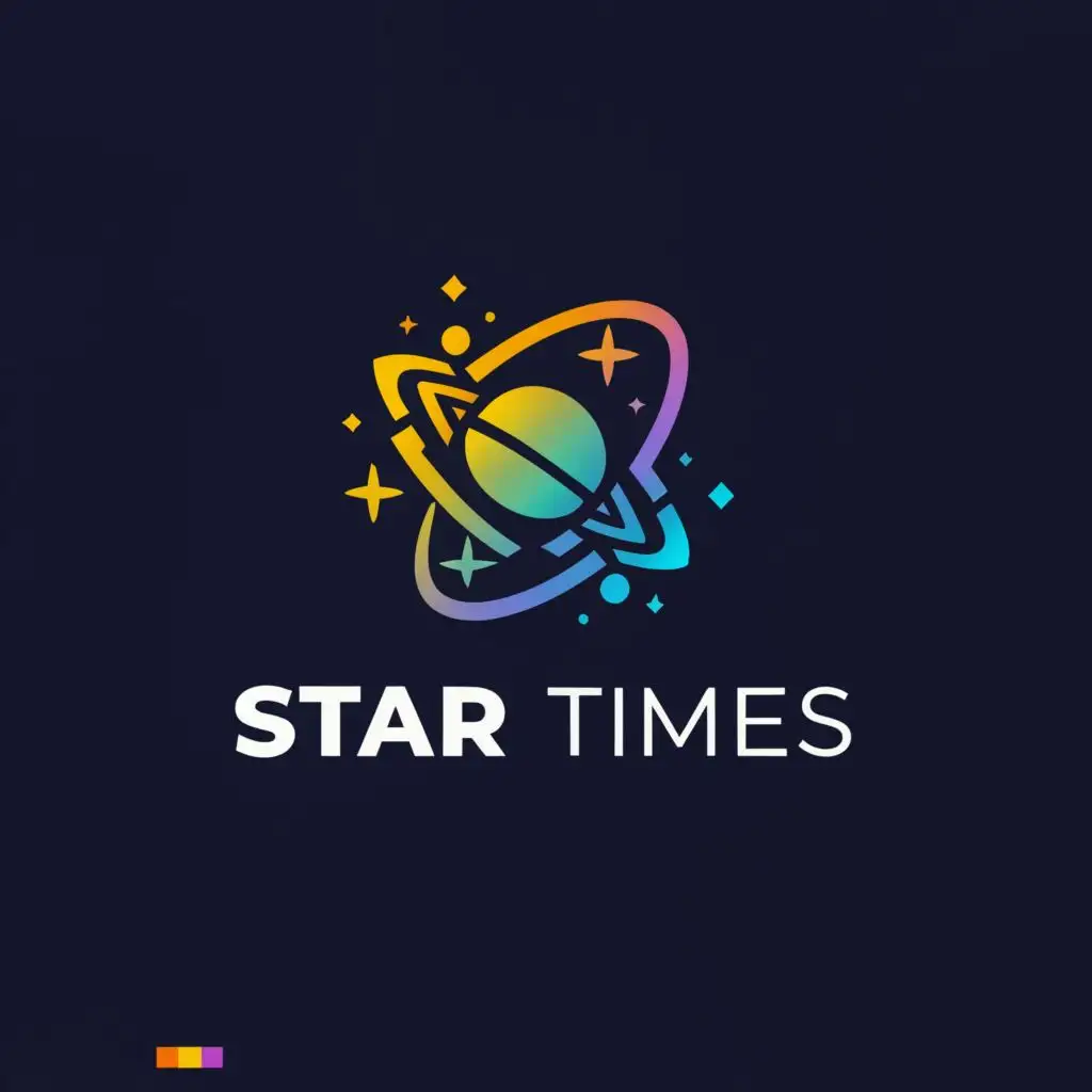 a logo design,with the text "Star Times", main symbol:Star satellite television, be used in Entertainment industry