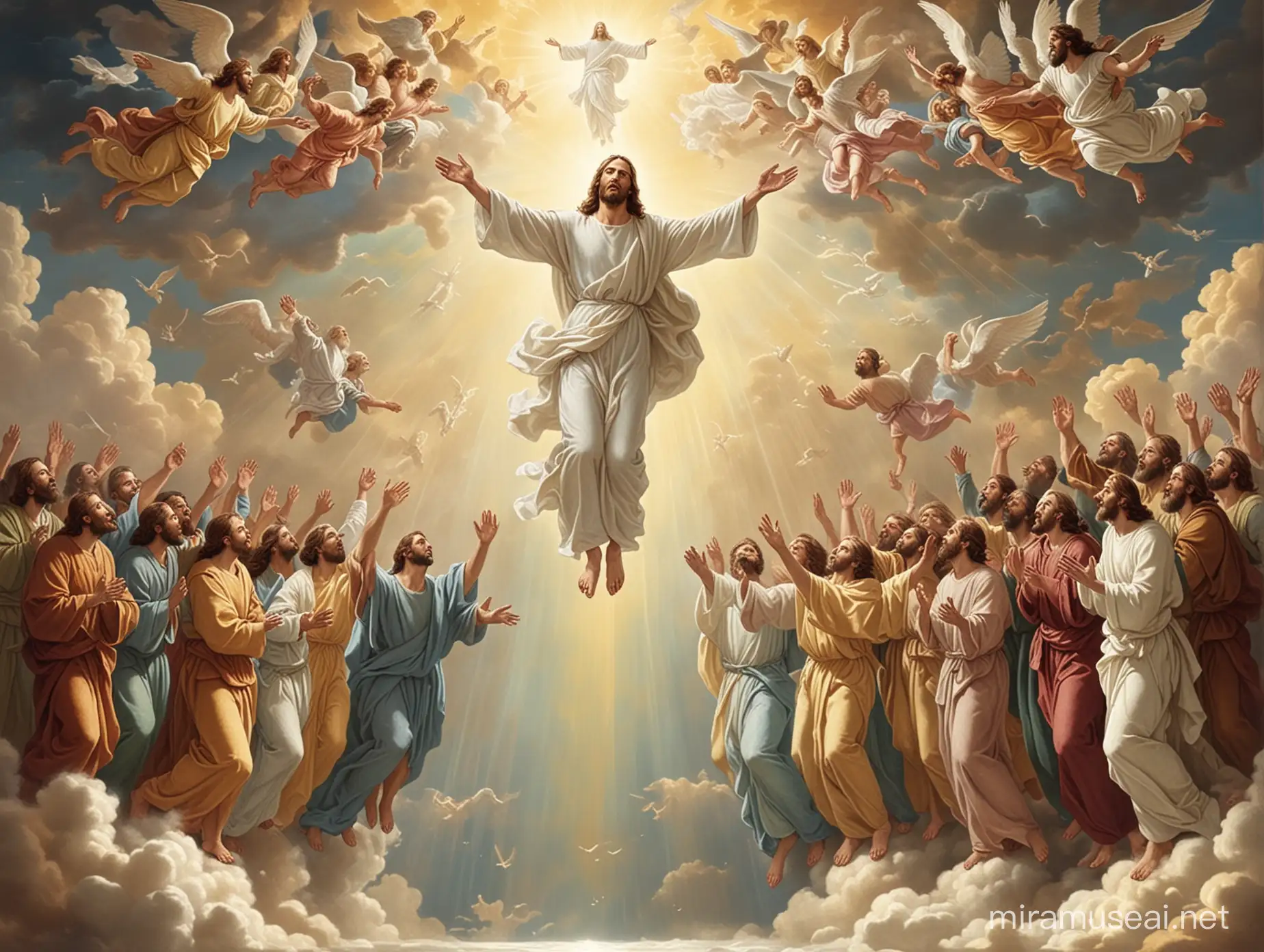 Divine Ascension Jesus Soaring Towards Heavenly Glory