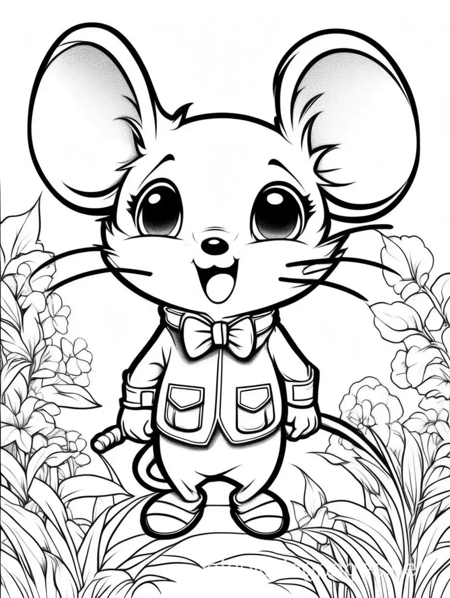 Elegant-Chibi-Mouse-Sketch-for-Coloring