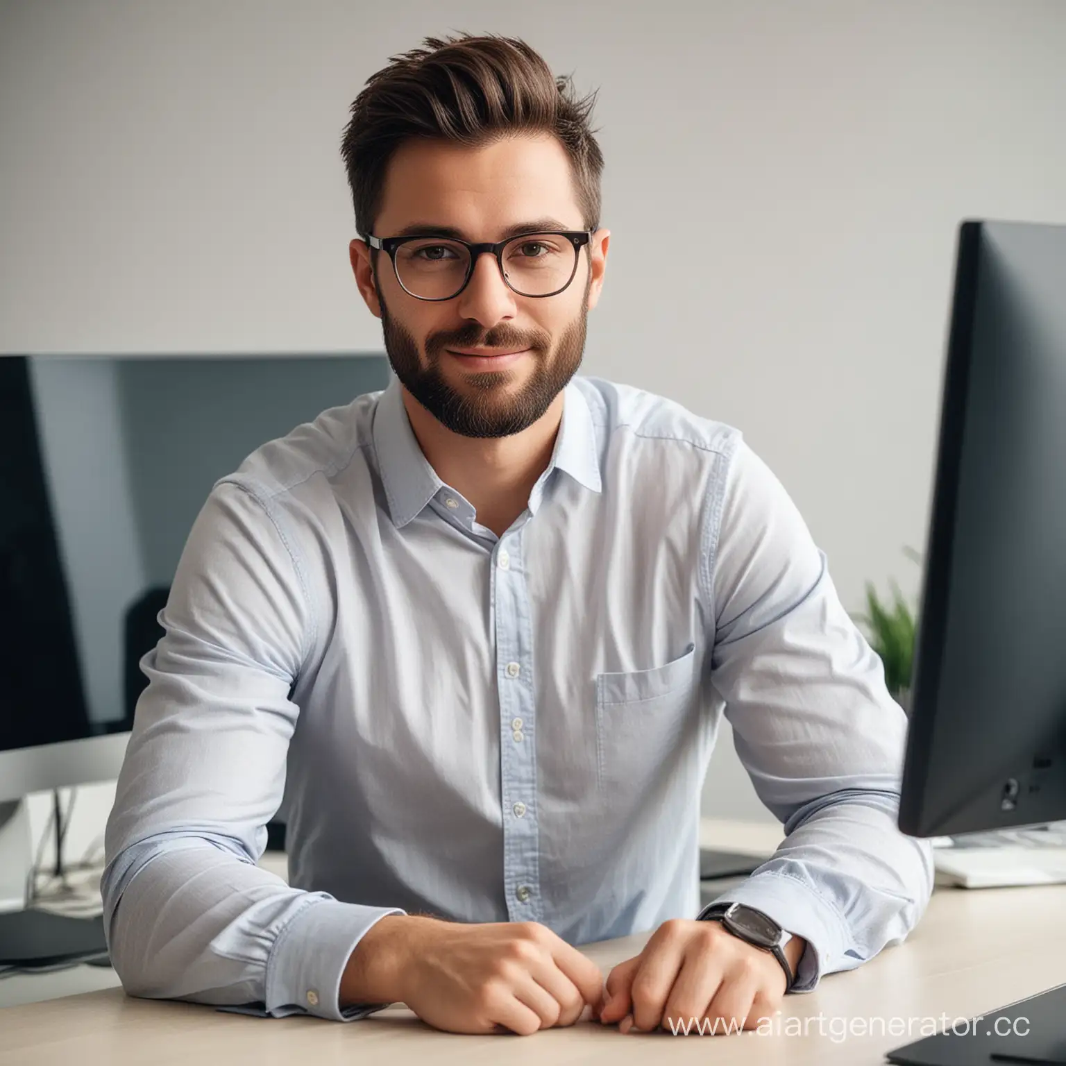 Cheerful-30YearOld-Professional-at-Modern-Office-Desk