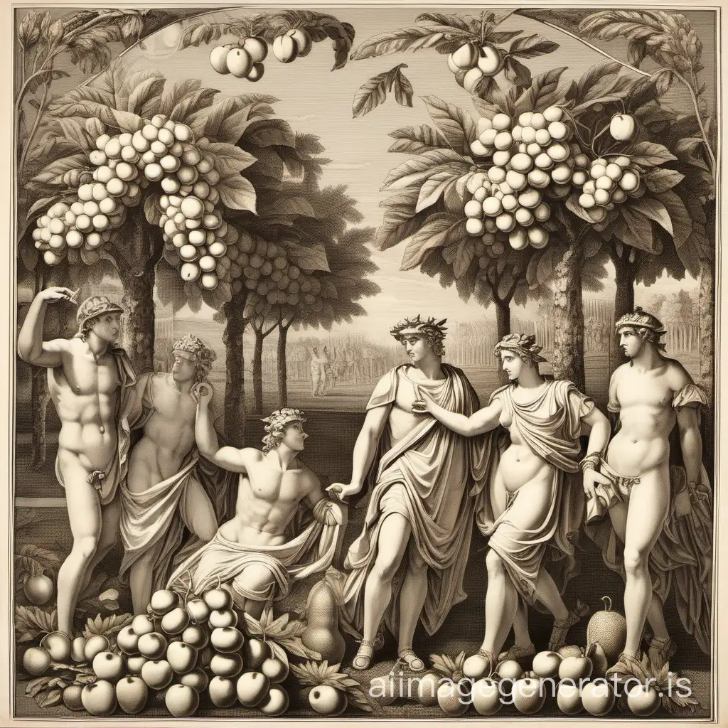 roman myth on fruit orchard
