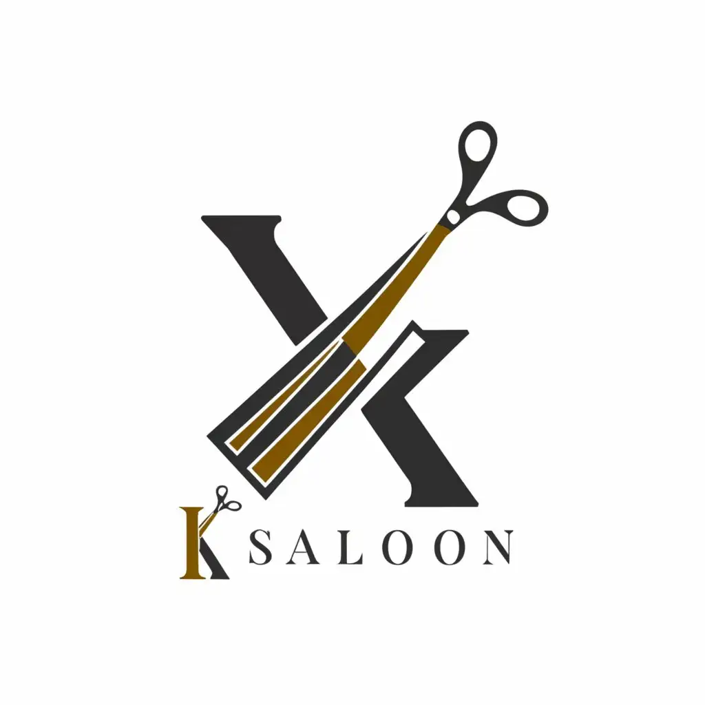 a logo design,with the text "K salon", main symbol:Barbar,Minimalistic,clear background