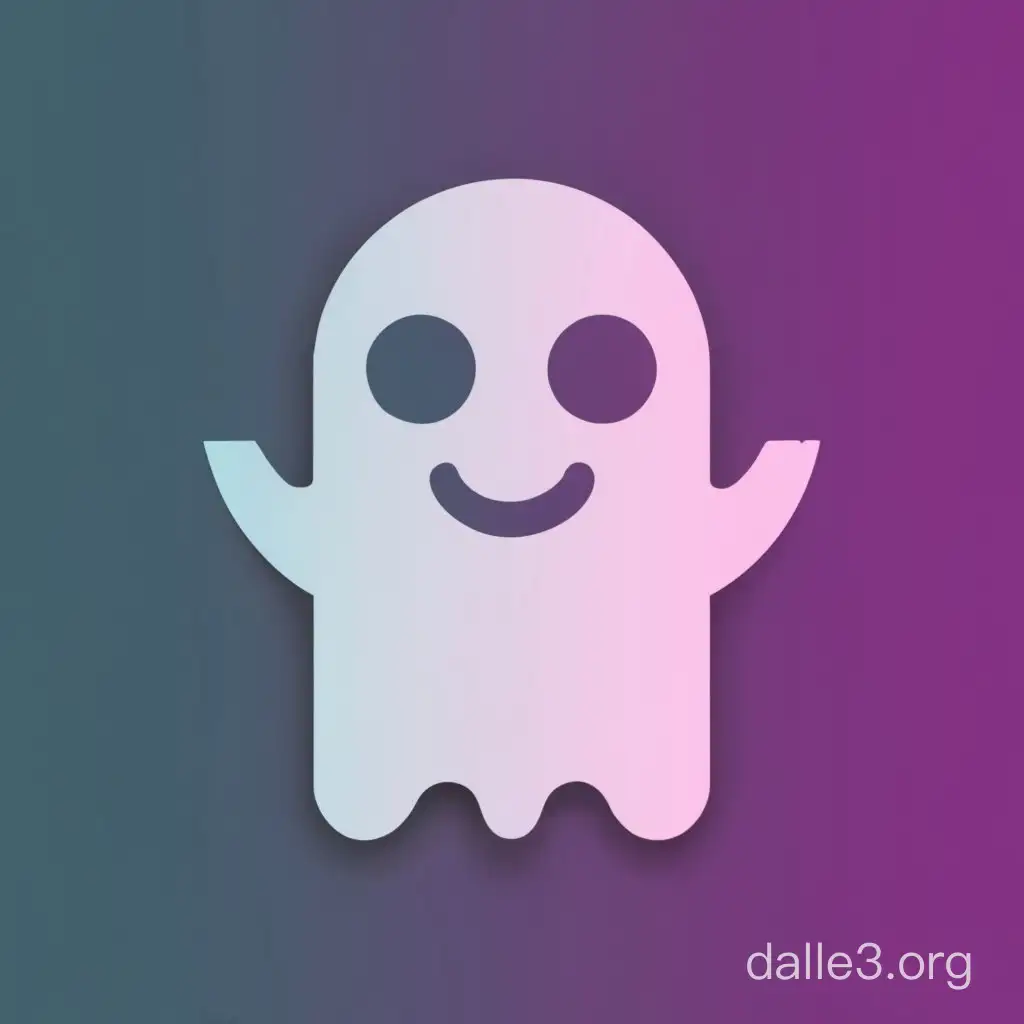 Ghostly Neon Outlined Logo on Black Background | Dalle3 AI