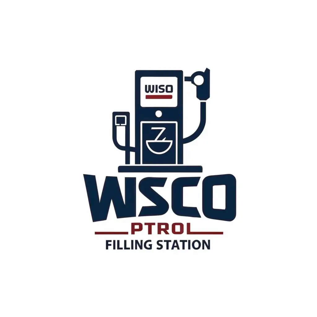 logo, Filing station, with the text "Wisco Petrol Filling Station", typography, be used in Automotive industry