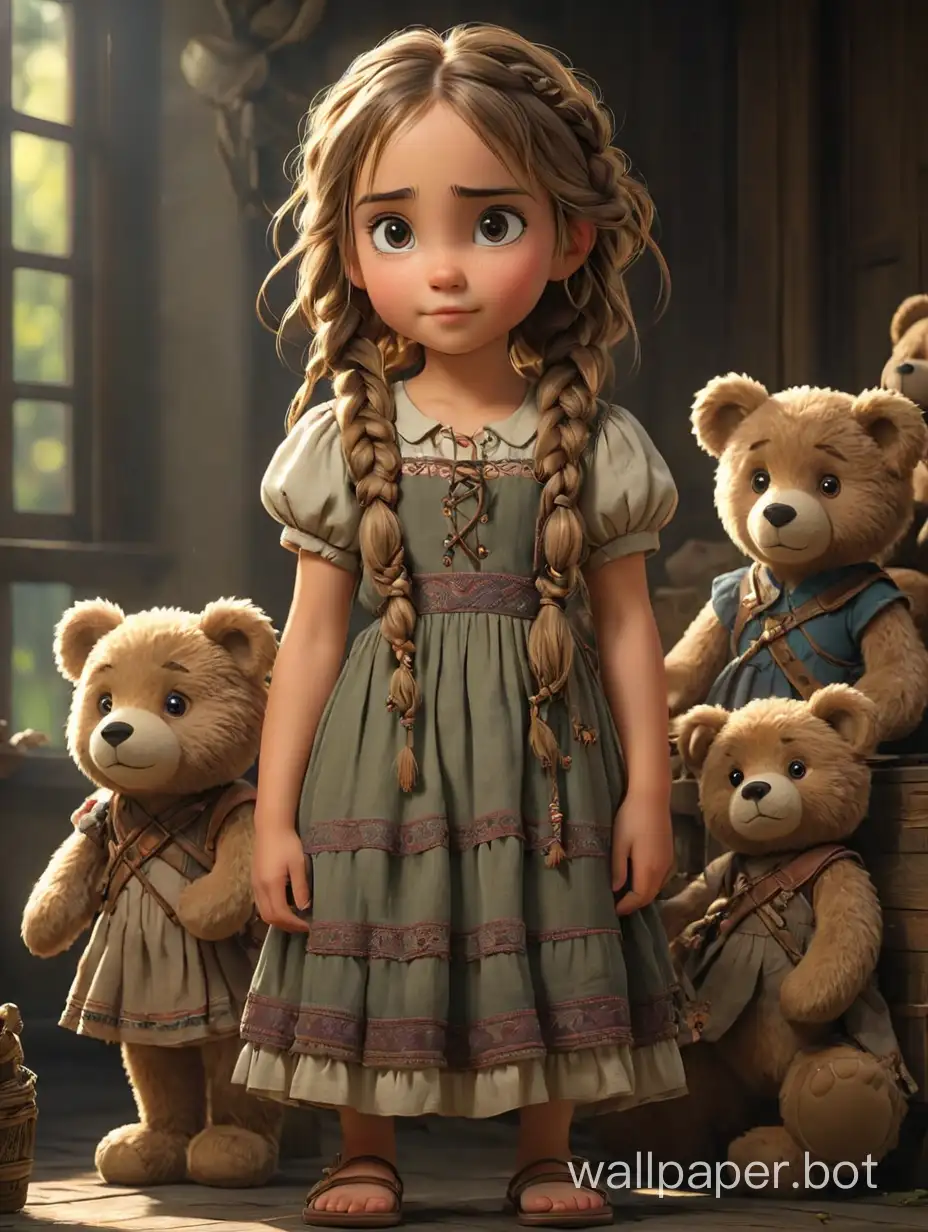 Child-with-Cherished-Teddy-Bears-in-Rustic-Attire