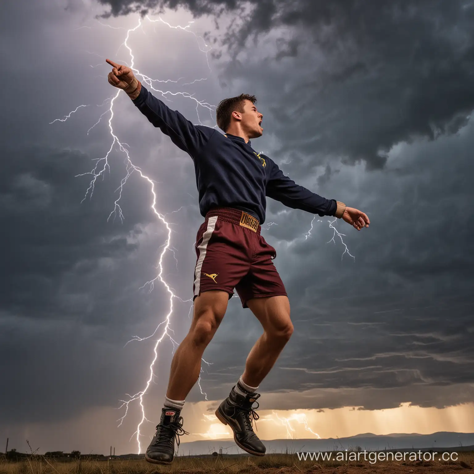 Dynamic-Boxing-Match-Men-and-Birds-Thunder-Amid-Lightning-Bolts