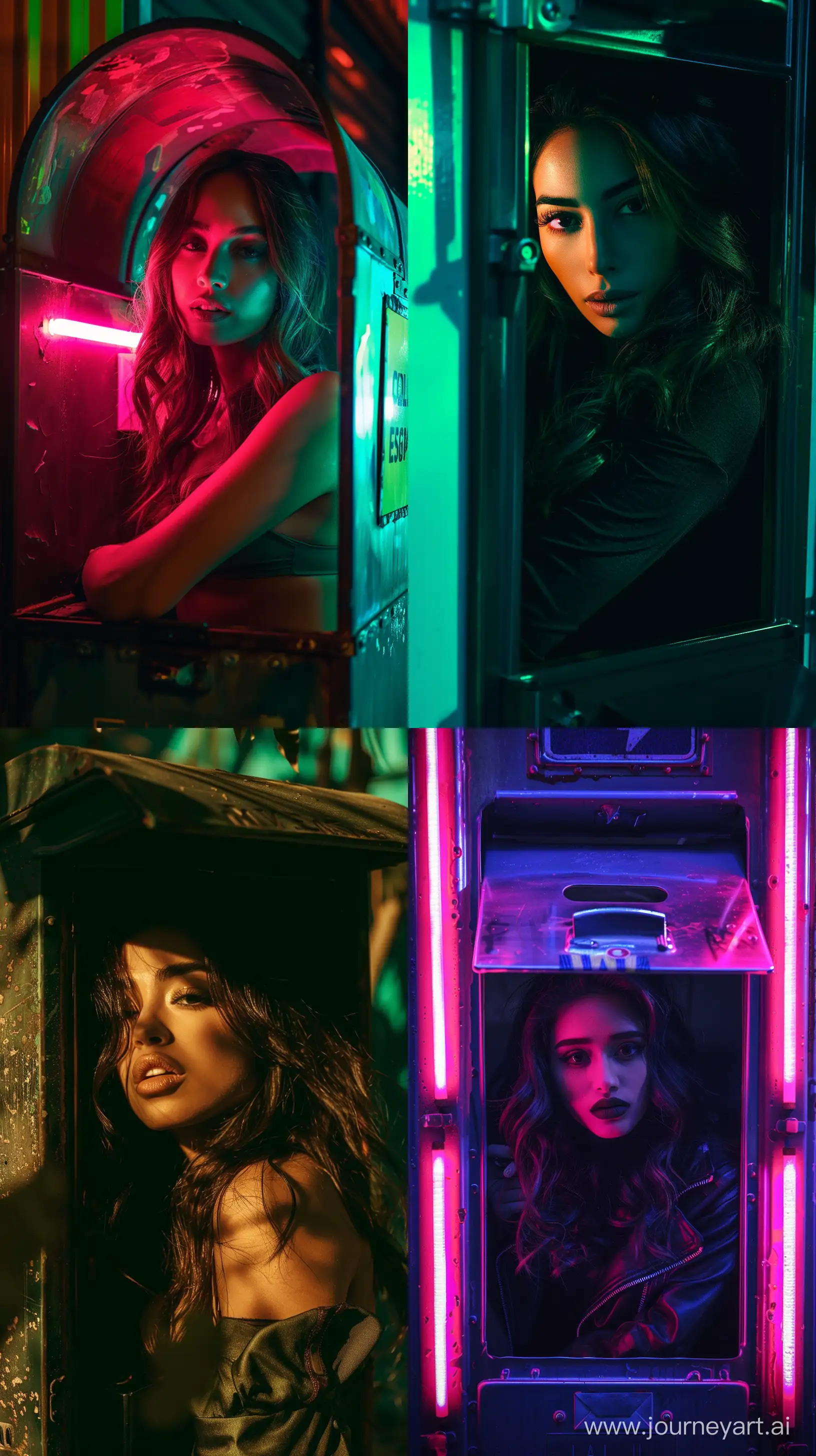 Lali-Esposito-Portrayed-as-a-Mailbox-with-Vivid-Lighting-and-High-Contrast