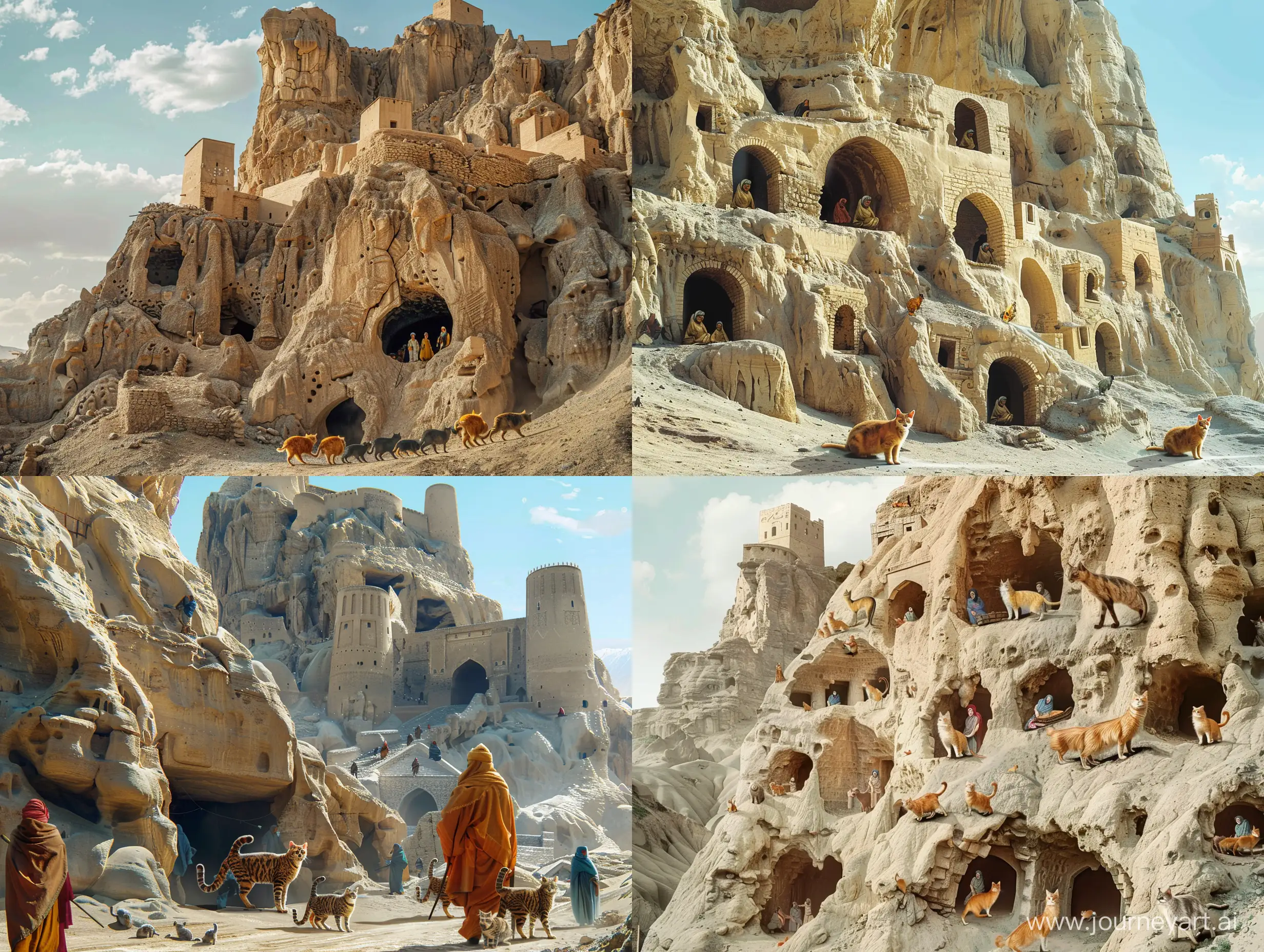 Miniature-People-of-Memand-Cats-as-Transport-in-Persian-Cave-Dwellings