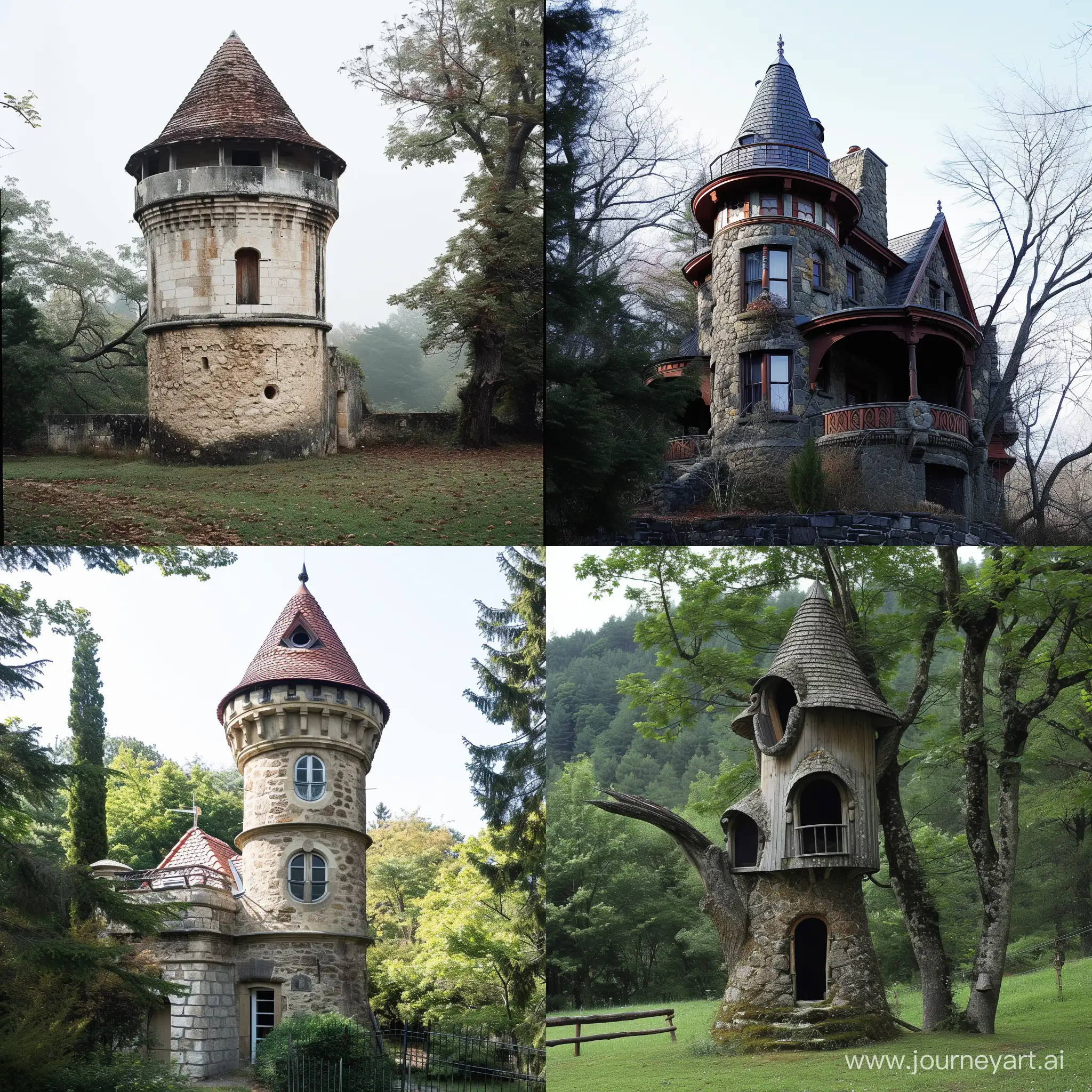 Fantasy-Castle-Turret-Tower-Under-Starry-Sky