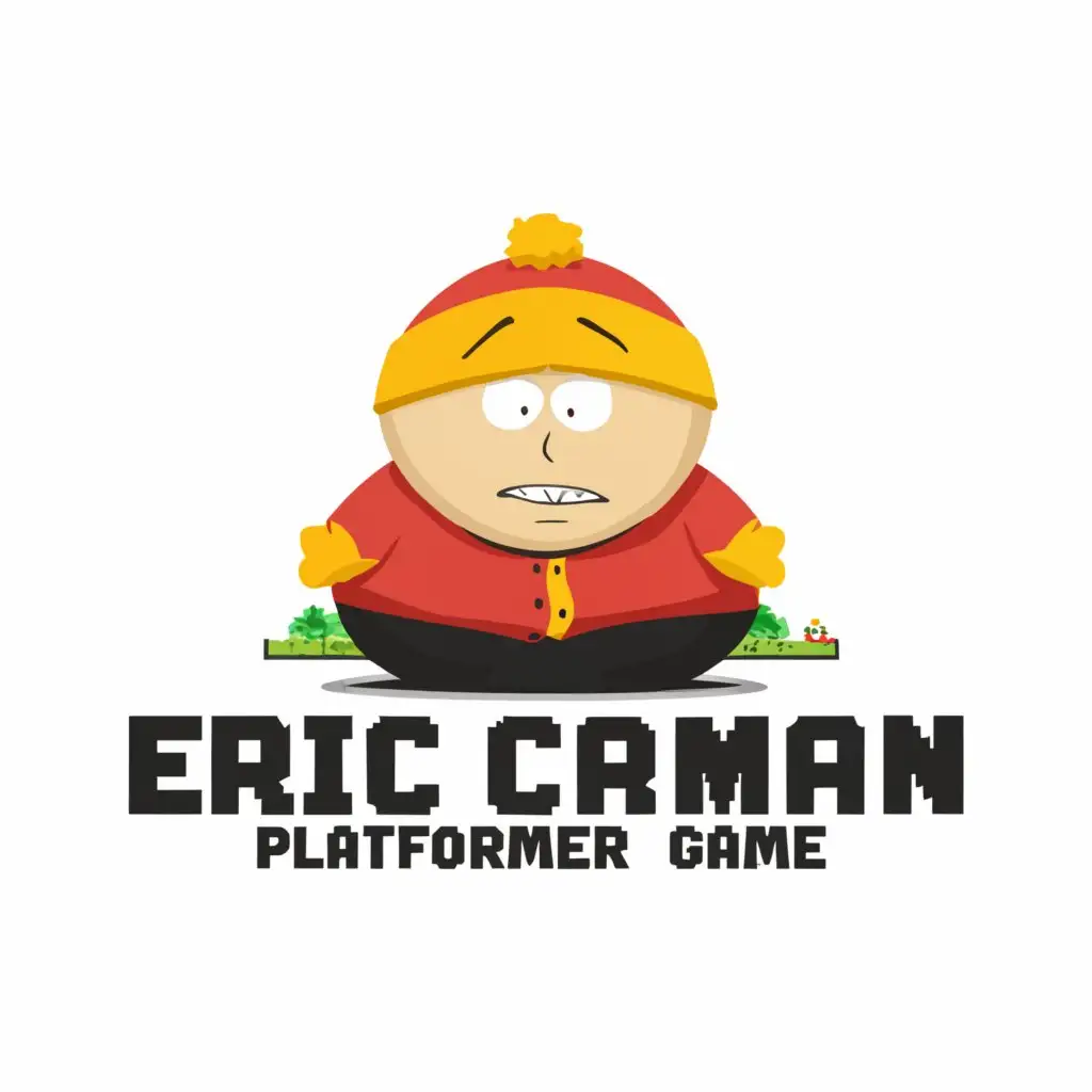a logo design,with the text "eric cartman platformer game", main symbol:eric cartmin,Moderate,clear background