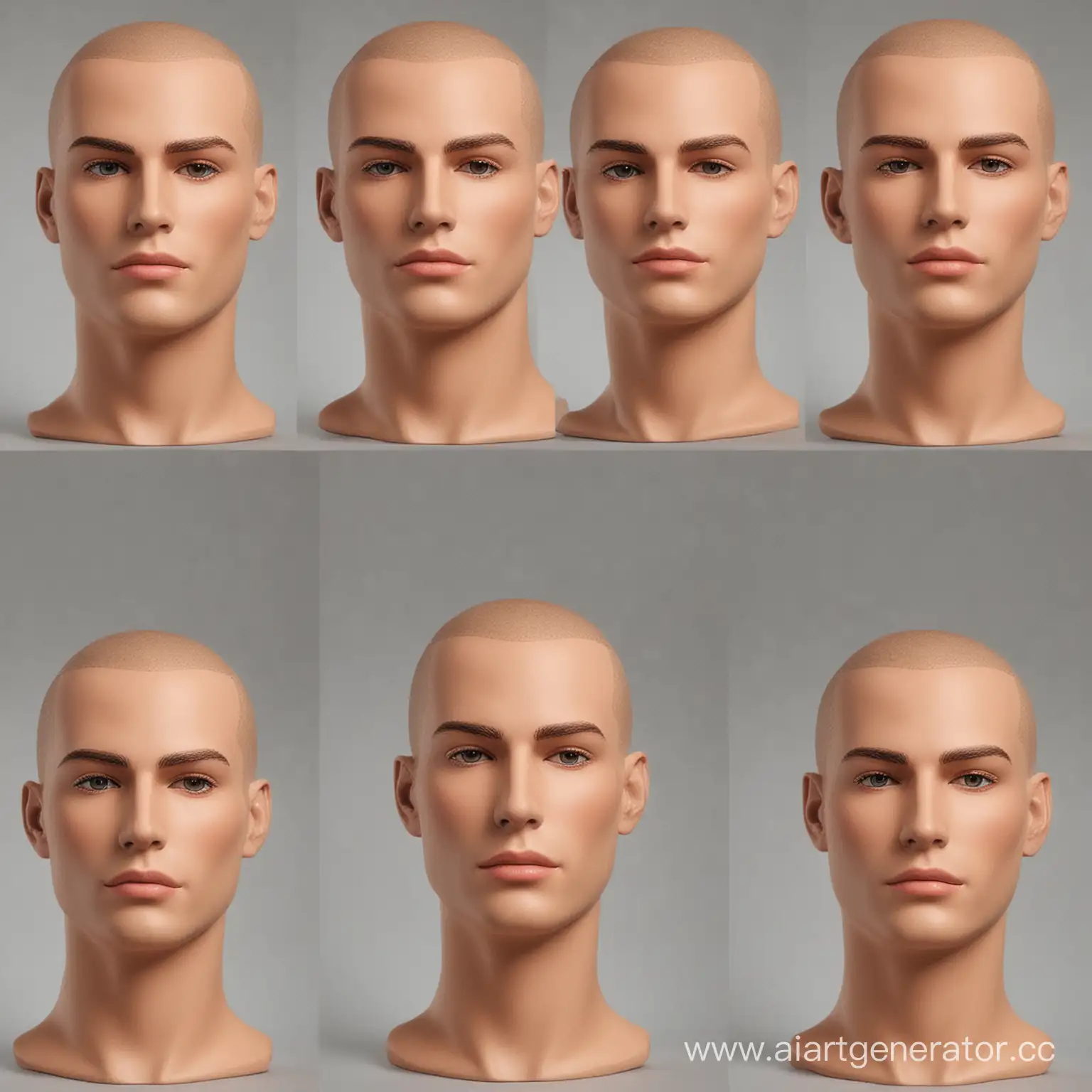 Male-Mannequin-Portrait-MultiAngle-Views-of-a-Plastic-Models-Face