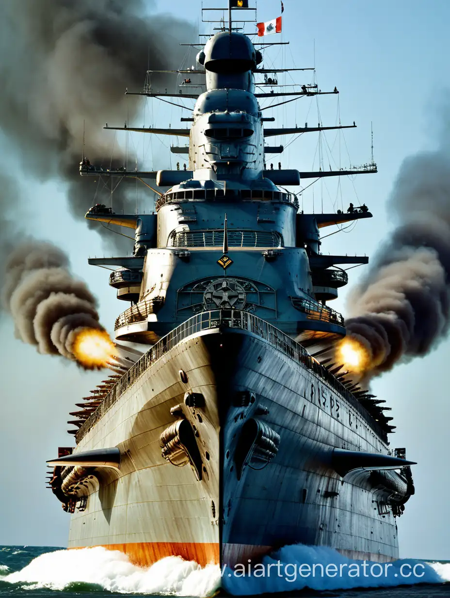 Dieselpunk-Battleship-Bismarck-in-Epic-Ocean-Warfare