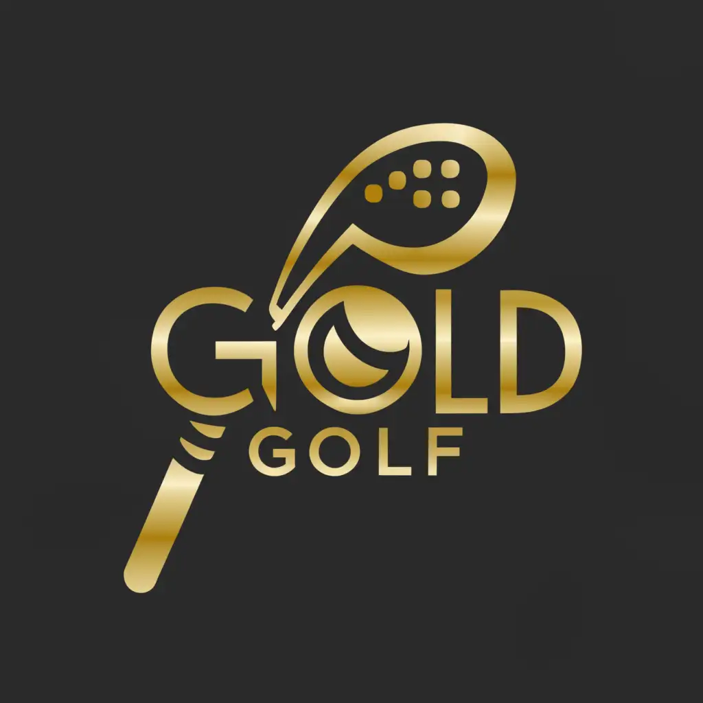 a logo design,with the text "Gold Golf", main symbol:Golf,Minimalistic,be used in Sports Fitness industry,clear background