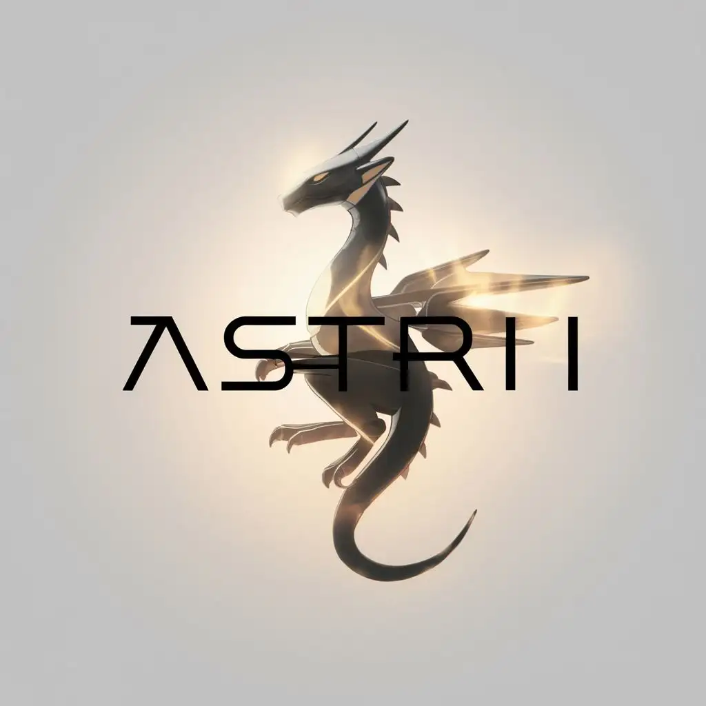 минималистичный дракон по центру со словом ASTRAL