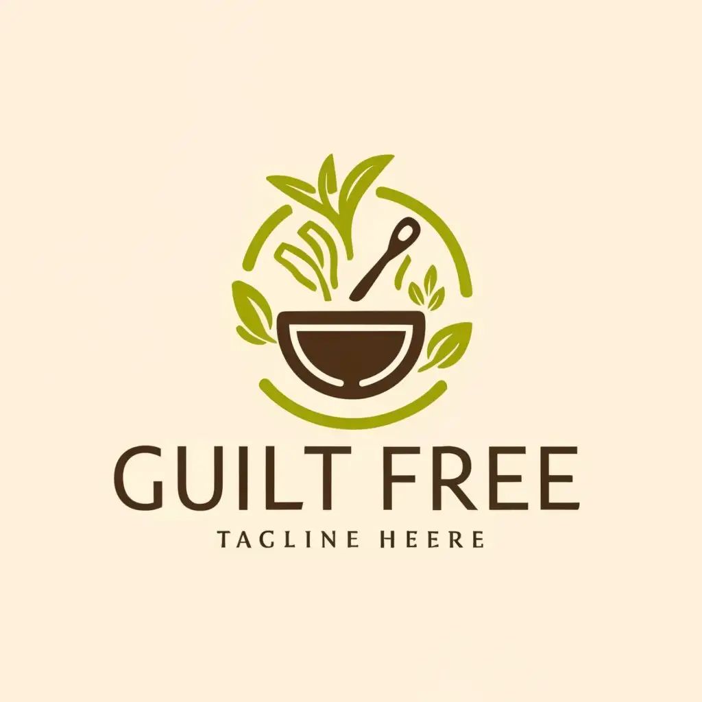 a logo design,with the text "Guilt Free", main symbol:kitchen, food,Moderate,be used in Restaurant industry,clear background