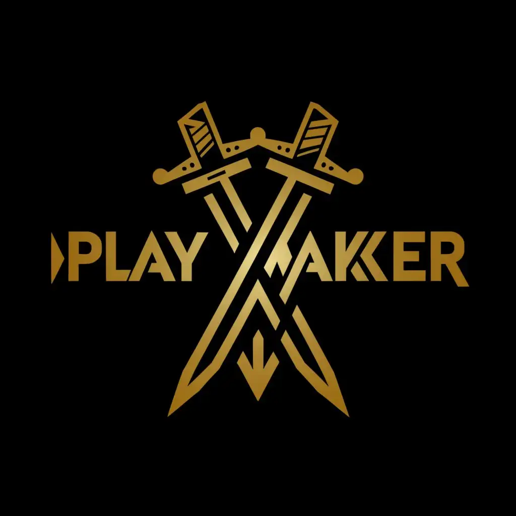 a logo design,with the text "Playmaker", main symbol:sword,Moderate,clear background