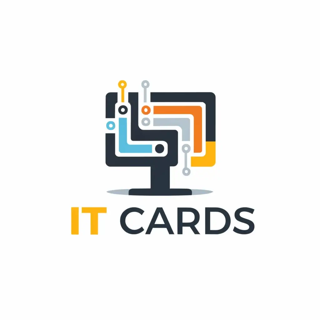 a logo design,with the text "IT Cards", main symbol:computer,Moderate,be used in Technology industry,clear background