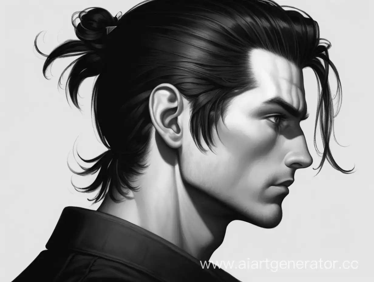 Profile-Portrait-of-a-Man-with-Combed-Back-Dark-Medium-Hair