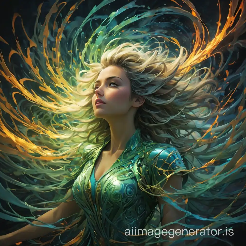 Dynamic Waves of Energy in Motion Art | AI Image Generator