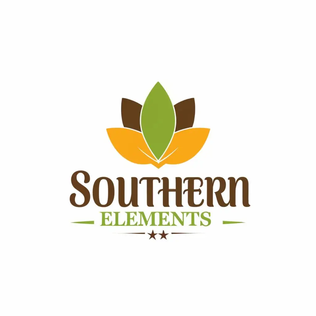 logo, leaf, with the text "Southern Elements", typography, be used in Home Family industry