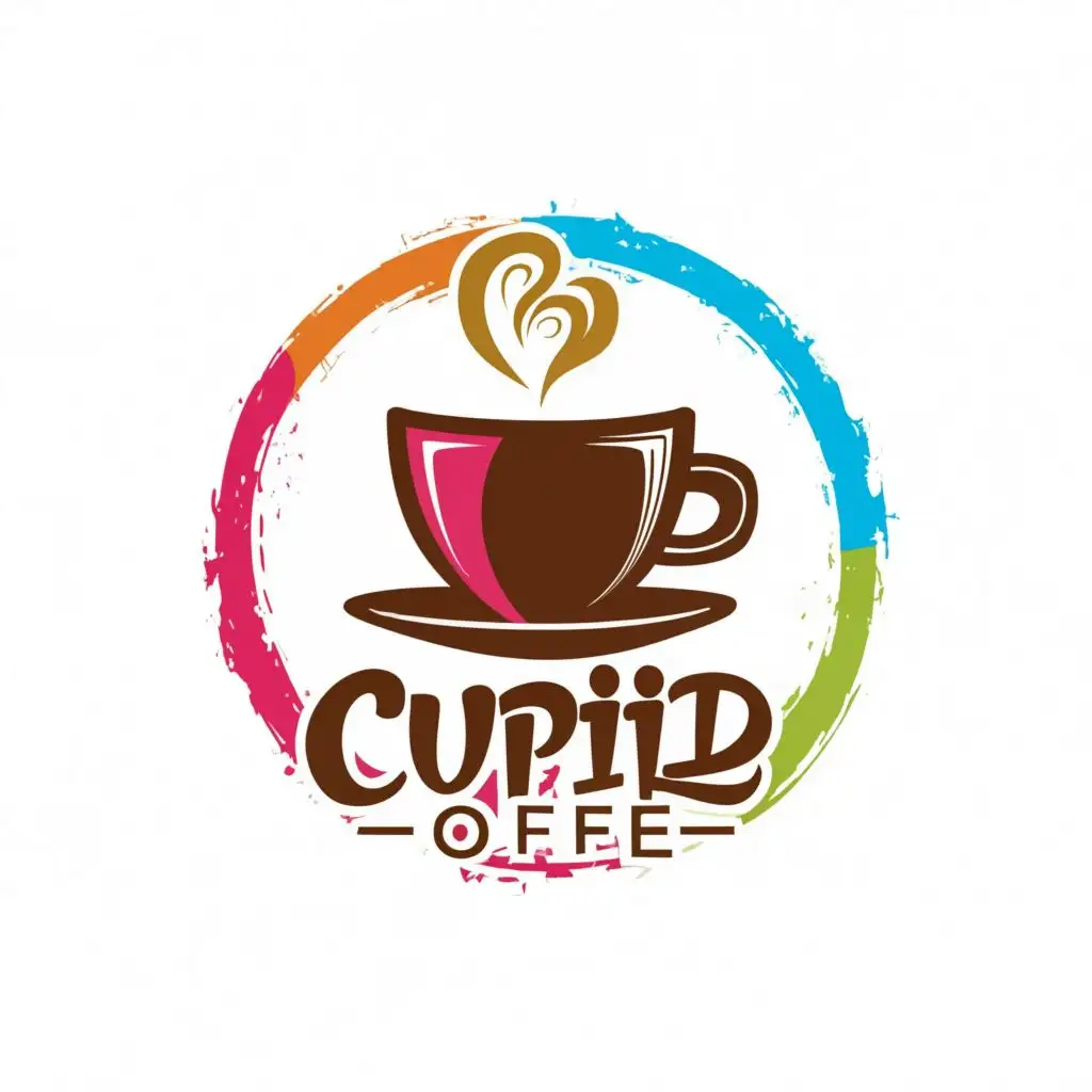 logo, colorful, with the text "Cupiid Coffee", typography, be used in Internet industry