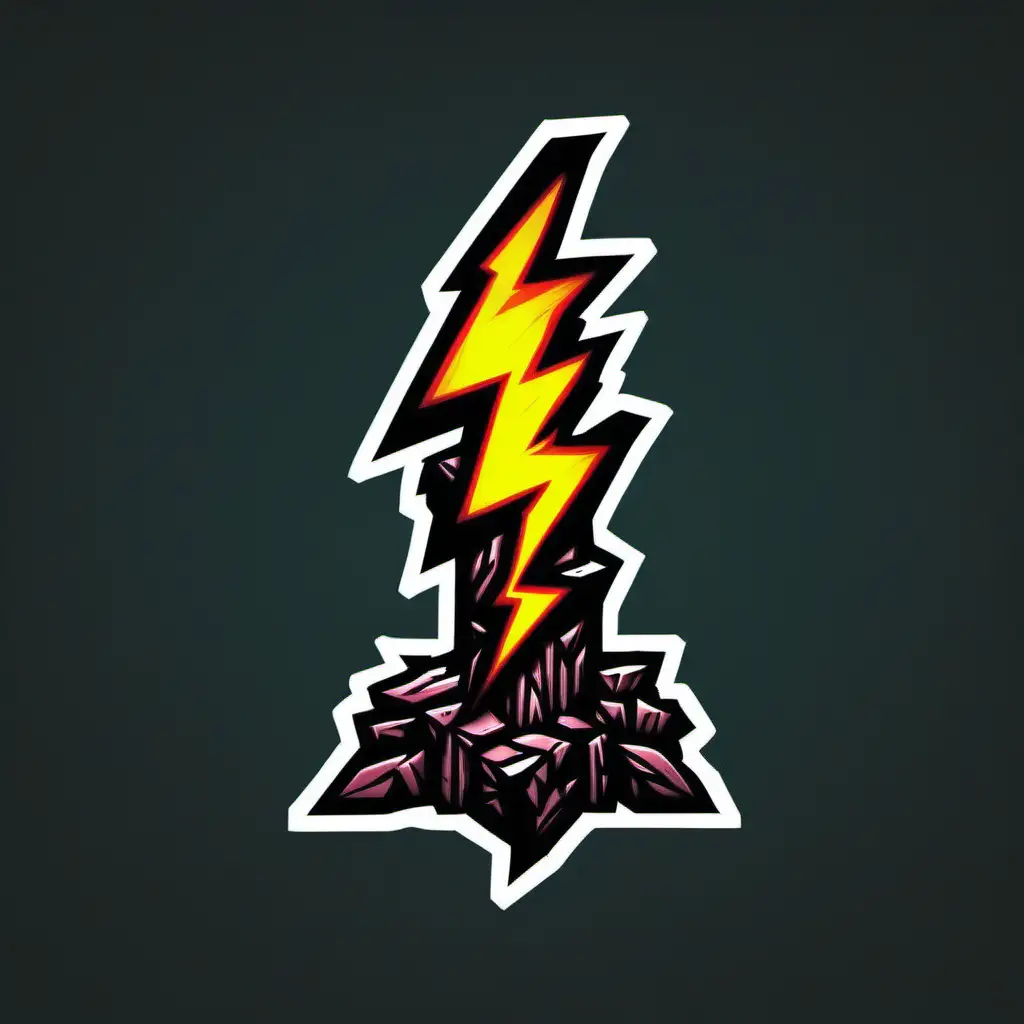 Colorful Freestanding Lightning Strike Icon in Darkest Dungeon Style