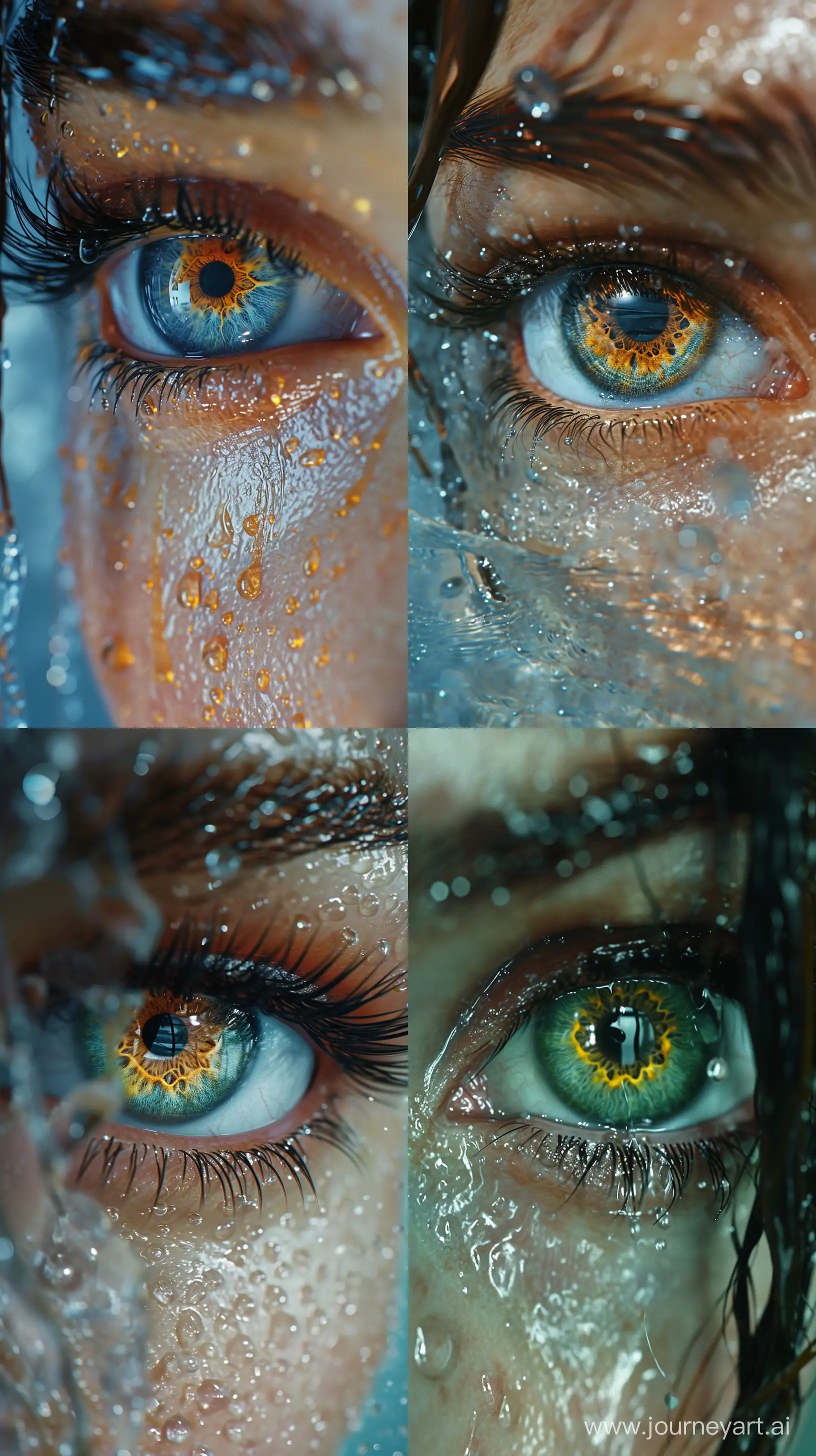 Mesmerizing-Macro-Photography-Enchanting-Eye-Captured-in-a-Glistening-Water-Drop