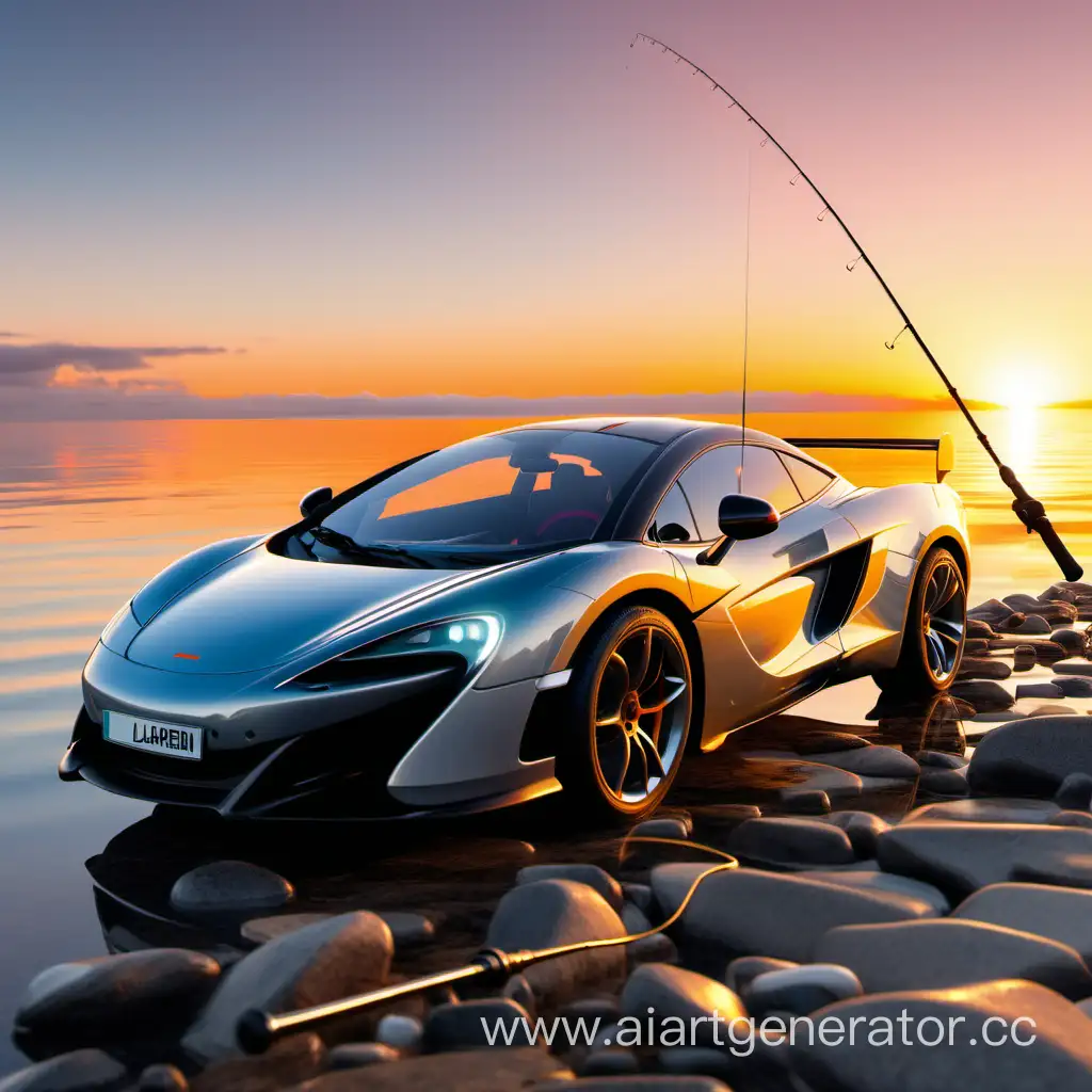 Sunset-Fishing-with-Maclaren-Car-by-the-Shore