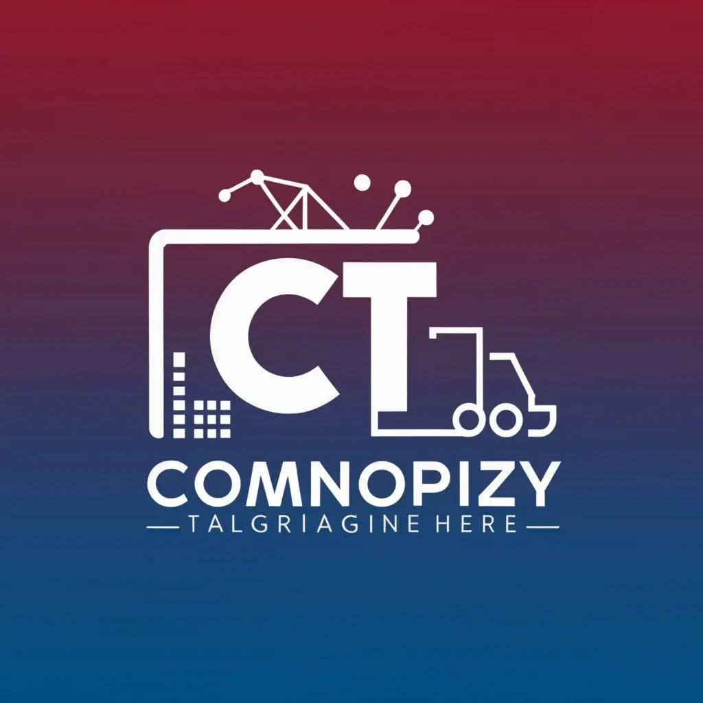 a logo design,with the text 'CT', main symbol:Truck, ship, logistic, control tower, monitor,complex,be used in Technology industry,clear background