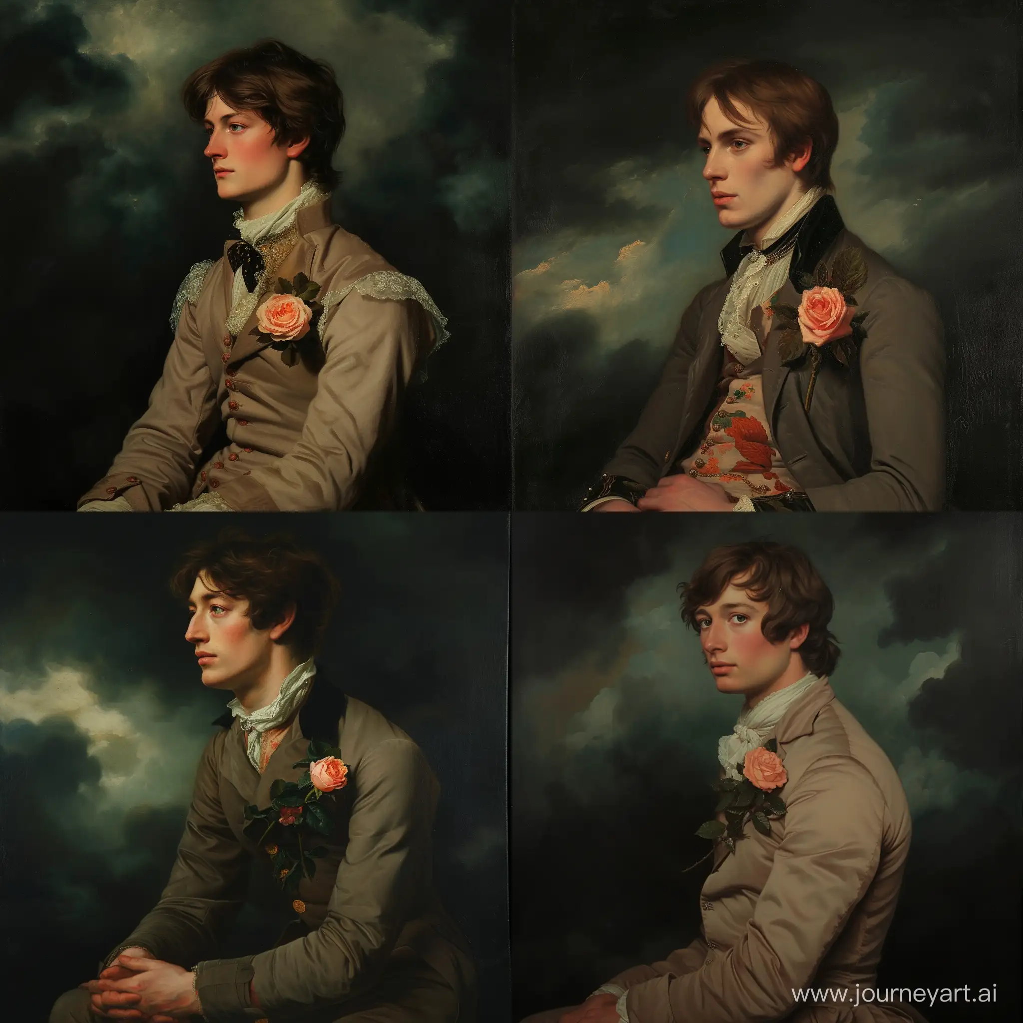 VictorianEra-Portrait-Elegant-Man-in-FullCollar-Attire-with-Rose