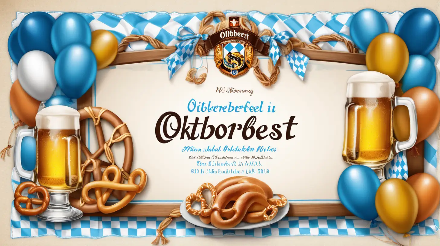 Oktoberfest Invitation Bavarian Tradition and Warm Hospitality in Blue and White