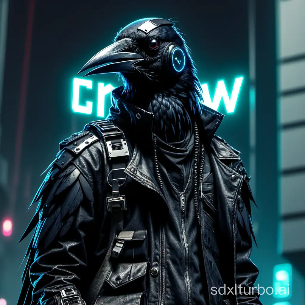 Cyberpunk crow-hacker