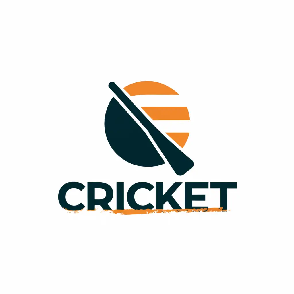 a logo design,with the text "cricket", main symbol:cricket bat ball,Moderate,clear background