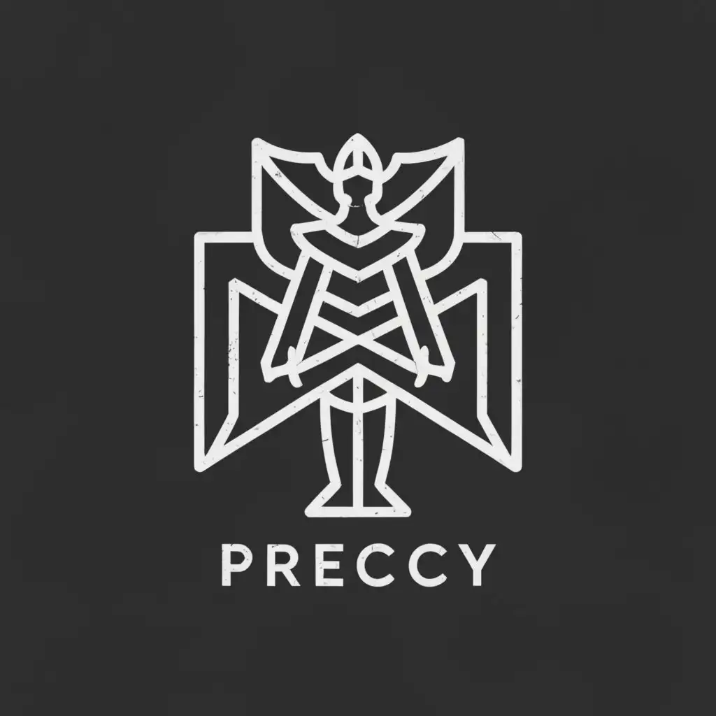 a logo design,with the text "PRECHY", main symbol:Warrior,Moderate,clear background