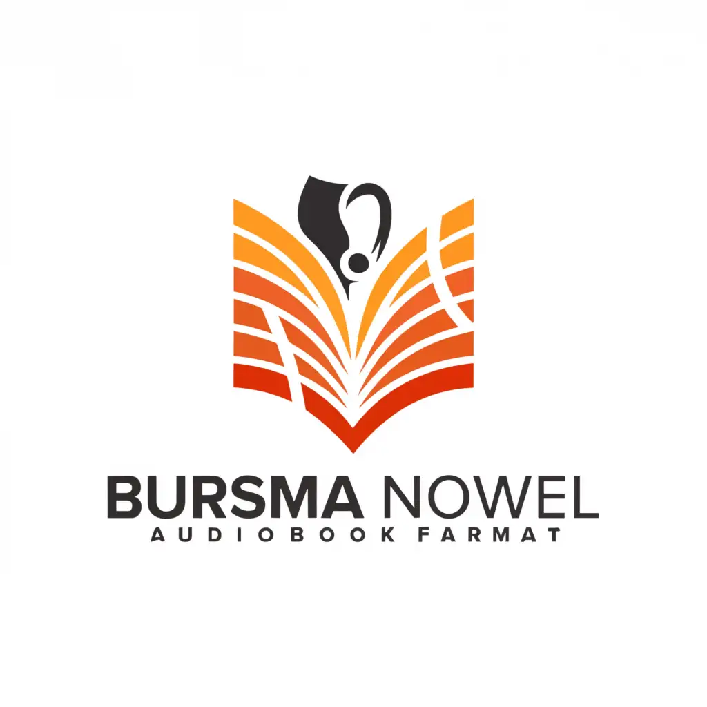 a logo design,with the text "Burma Novel", main symbol:Main symbol of reading and listening the book.,Moderate,be used in Entertainment industry,clear background