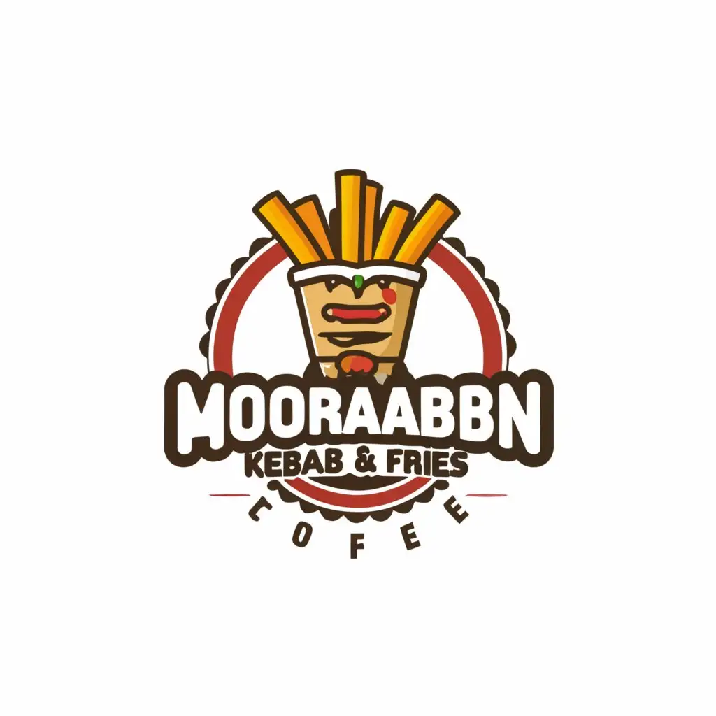 a logo design,with the text "MOORABBIN KEBAB fries coffee kebab", main symbol:Kebab ,Moderate,clear background