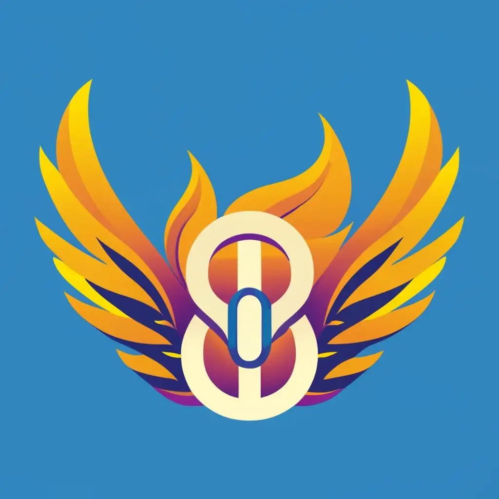 logo, as a god with golden wings.
Shape the gender mark and flame icon, with the text "Phanes", typography