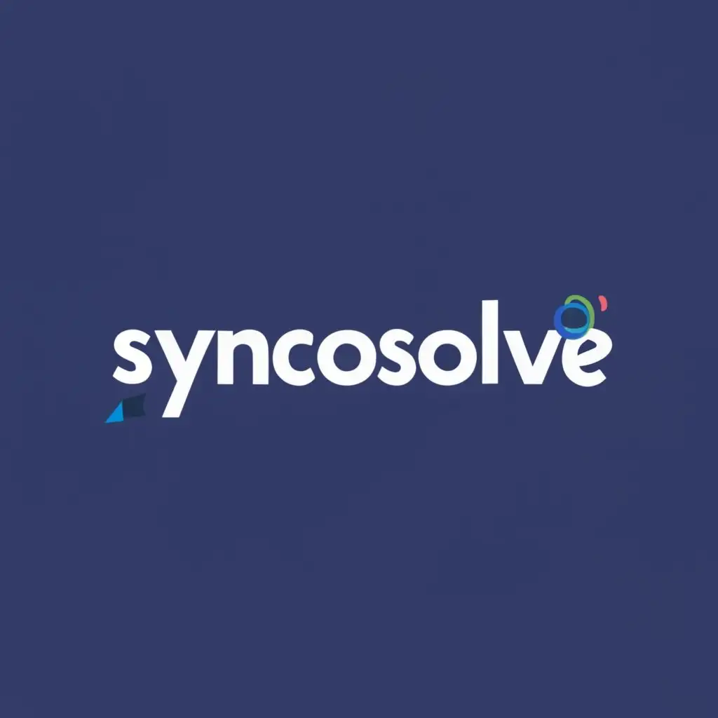 logo, synchronize solve, with the text "syncosolve", typography, be used in Technology industry