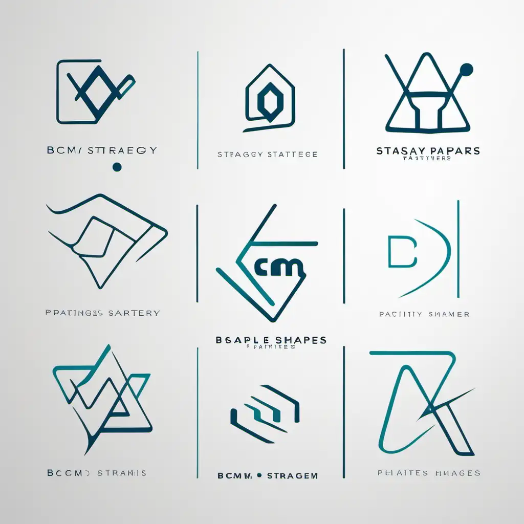 BCM strategy partners. use simple shapes for a logo on white background