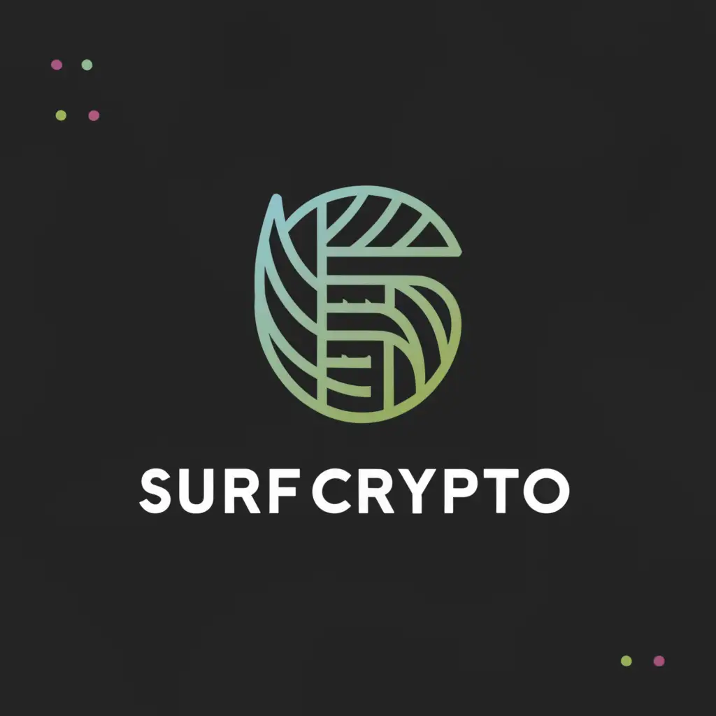 a logo design,with the text "SURF CRYPTO", main symbol:Surfboard,Minimalistic,be used in Technology industry,clear background
