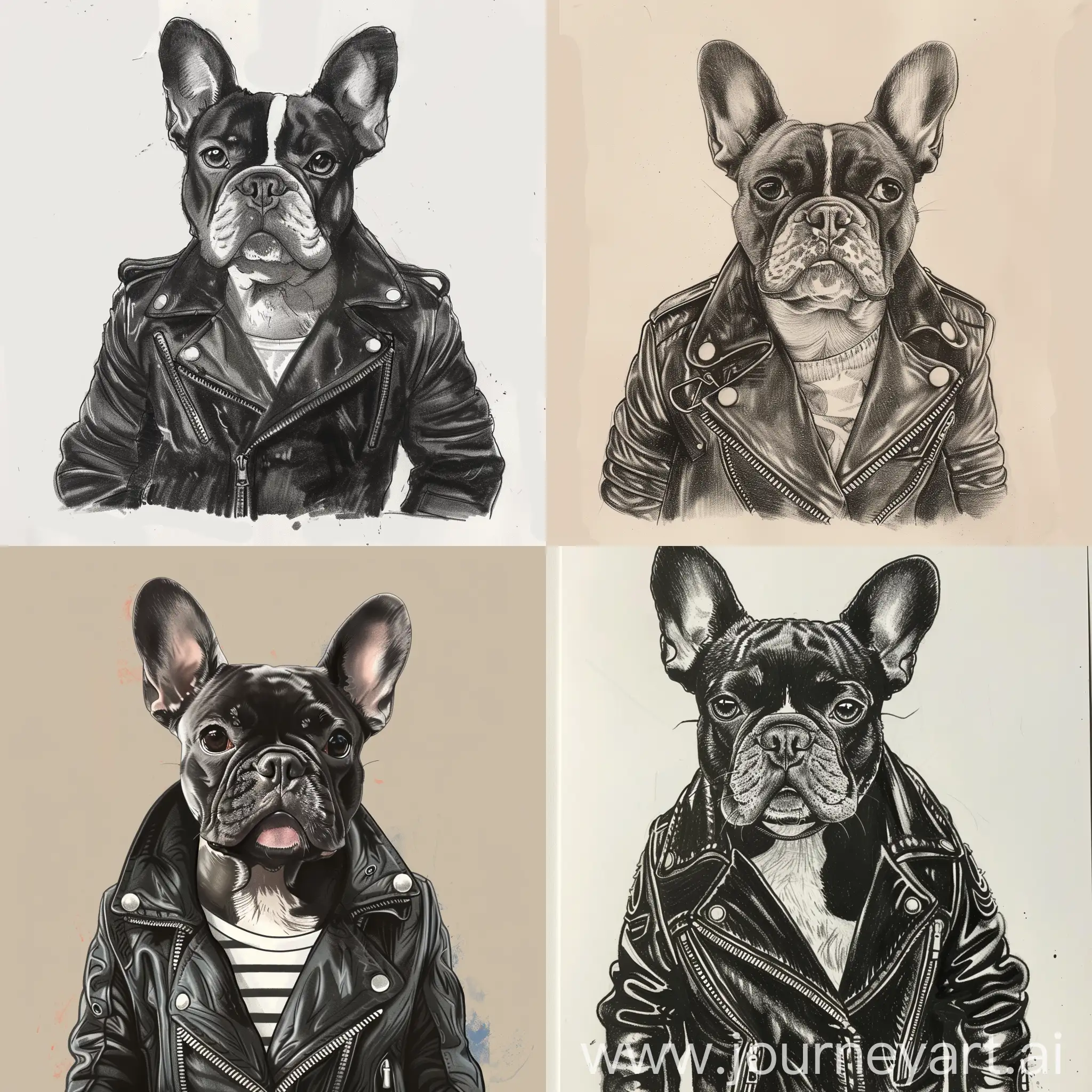 Adorable-French-Bulldog-Wearing-Stylish-Biker-Jacket