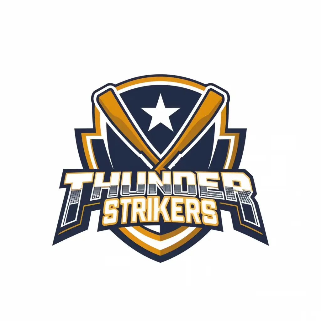 a logo design,with the text "THUNDER STRIKERS", main symbol:CRICKET,Moderate,be used in Technology industry,clear background