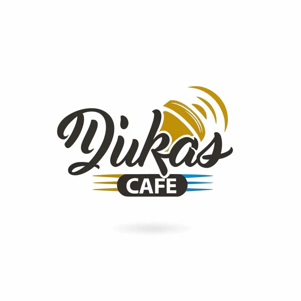logo, Internet Cafe, with the text "Dikas Cafe", typography, be used in Internet industry