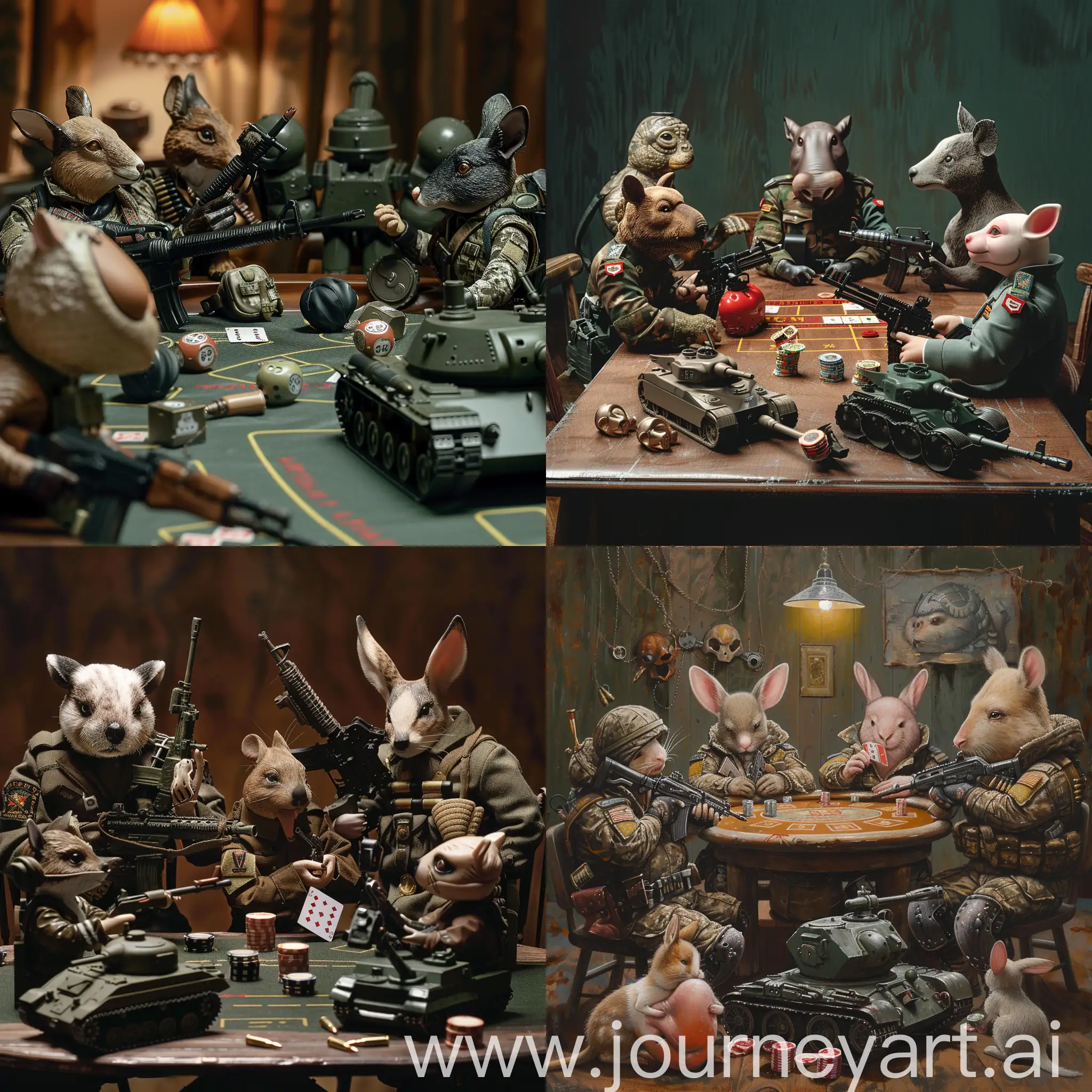 Military-Animals-Playing-Poker-with-Realistic-Antistress-Toys