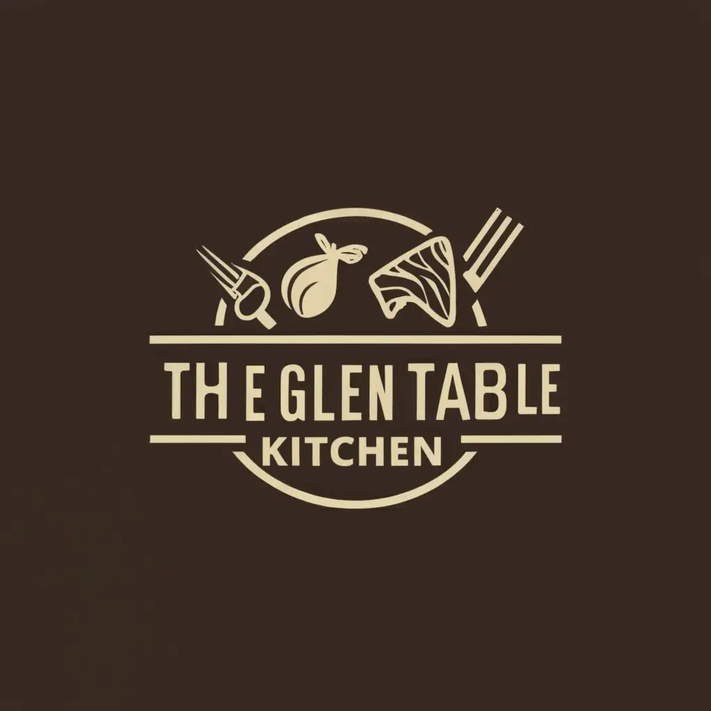 LOGO-Design-for-The-Glen-Table-Kitchen-Rustic-Elegance-with-a-Focus-on-Gourmet-Land-and-Sea-Delights